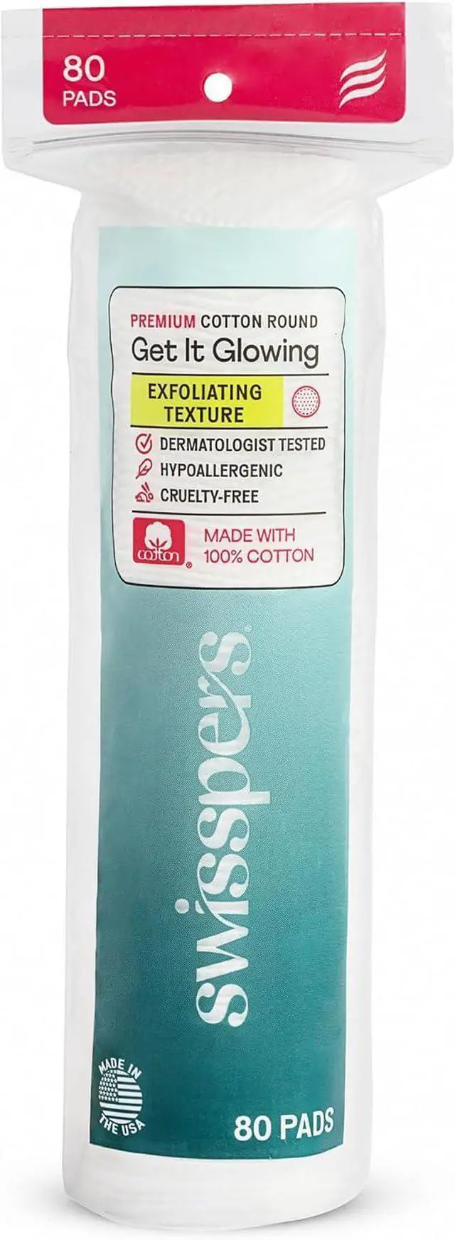 Main image of Swisspers Premium Exfoliating Cotton Rounds, 80 Count