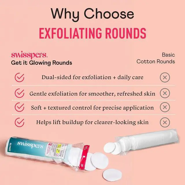 Alt view image 3 of 7 - Swisspers Premium Exfoliating Cotton Rounds, 80 Count