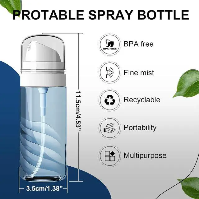 Alt view image 3 of 7 - Yolaist 2 Pack 2oz/60ml Small Spray Bottle, Fine Mist TSA Travel Size Toiletries Sprayer Refillable & Leak Proof Mini Empty Mister for Hair, Face Toner, Cleaning, Plants