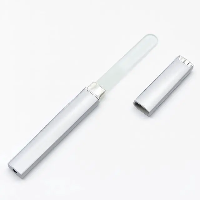 Alt view image 4 of 7 - Glass Nail File with Case, 1 Pack Crystal Fingernail File for Natural Nails Double-Sided Etched Czech Glass Nail Filer, Gentle Nail Care, Portable Manicure Tool for Women & Men (Silver)