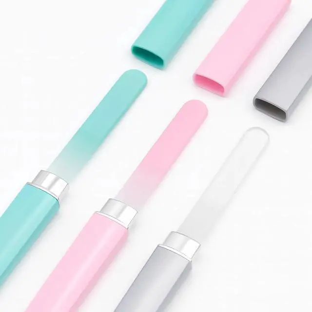 Alt view image 6 of 7 - Glass Nail File with Case, 1 Pack Crystal Fingernail File for Natural Nails Double-Sided Etched Czech Glass Nail Filer, Gentle Nail Care, Portable Manicure Tool for Women & Men (Silver)