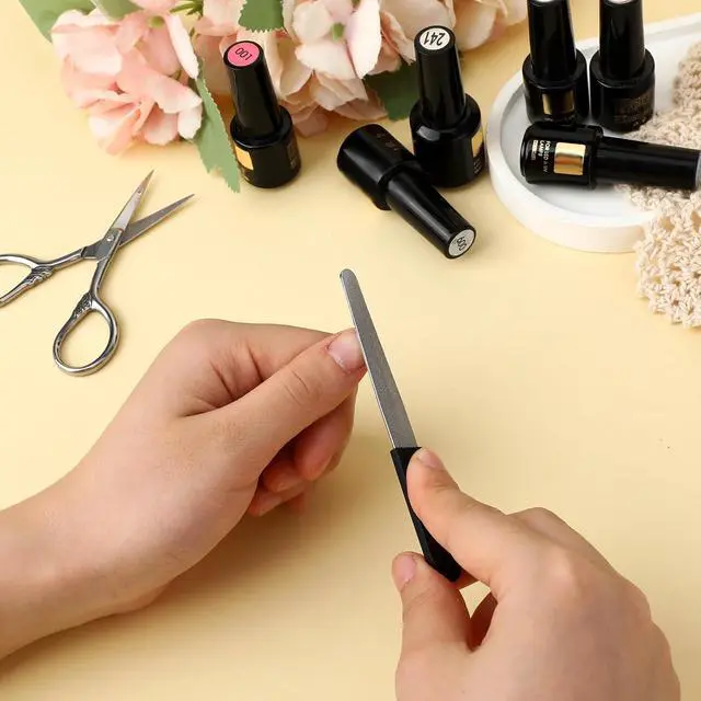 Alt view image 3 of 7 - 3PCS Fingernail Files, Metal Nail File for Natural Nails, Diamond Fingernail Files with Non Slip Handle, Finger Nail Filers for Women Men, Sapphire Grit Nail Filers Gift