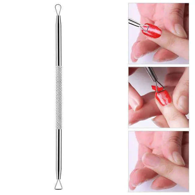 Alt view image 3 of 7 - 975 Pieces Lint Free Nail Art Gel Polish Remover Cotton Pad Nail Wipe With 1 Pcs Cuticle Double Head Pusher Remover Tool
