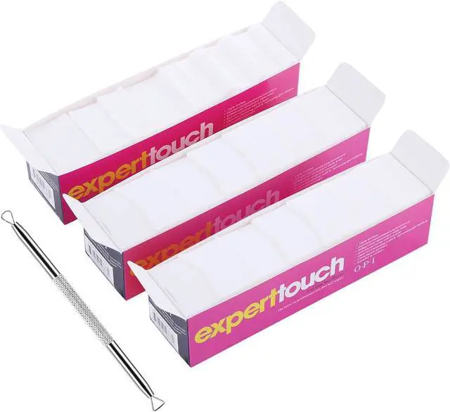 Main image of 975 Pieces Lint Free Nail Art Gel Polish Remover Cotton Pad Nail Wipe With 1 Pcs Cuticle Double Head Pusher Remover Tool