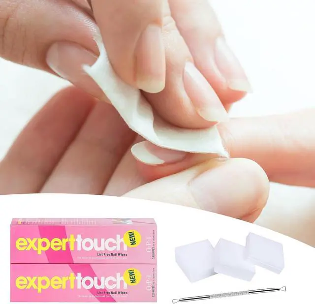 Alt view image 6 of 7 - 975 Pieces Lint Free Nail Art Gel Polish Remover Cotton Pad Nail Wipe With 1 Pcs Cuticle Double Head Pusher Remover Tool