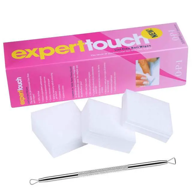 Alt view image 2 of 7 - 975 Pieces Lint Free Nail Art Gel Polish Remover Cotton Pad Nail Wipe With 1 Pcs Cuticle Double Head Pusher Remover Tool
