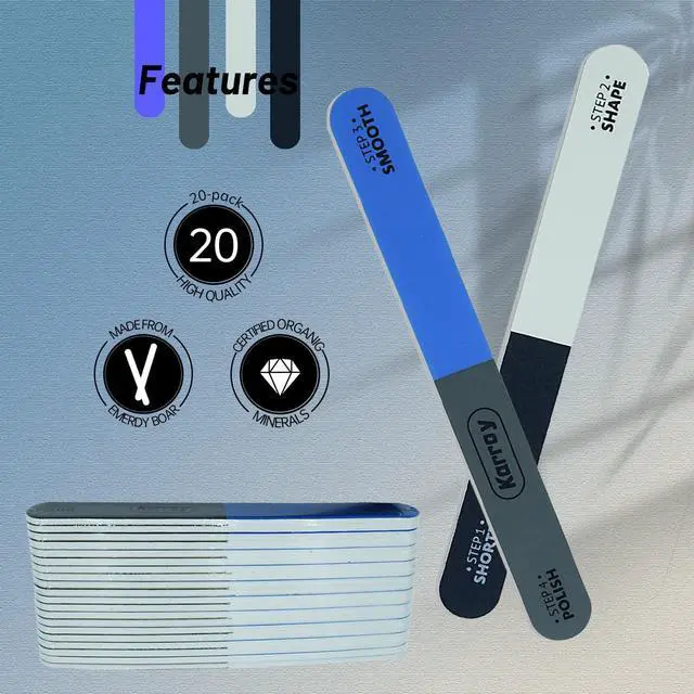 Alt view image 5 of 7 - 24PCS Nail Files for Natural Nails Emery Boards 4Ways 180 240 1000 4000Grit | 4-in-1 Function: Shorten, Shape, Smooth, Polish. Professional Nail File and Buffer. Good Quality by Fine Grit made.