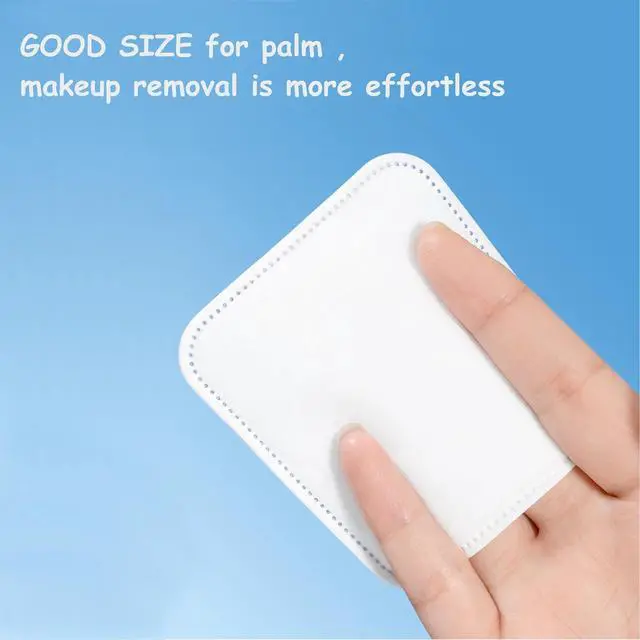 Alt view image 6 of 7 - Square Cotton Pads 150 Counts Lager Size 100% Cotton Makeup Remove Pads Not to Shed or Fall Apart Face Cotton Pads Triple-Layer Design for Daily Skin Care,Lint-Free,7X7.5CM