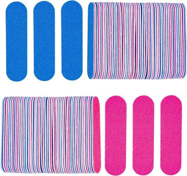 Main image of KISEER Mini Nail Files Bulk, 100 Pcs Disposable Double Sided Emery Boards Travel Size for Men, Women, Kids (2 Inch)