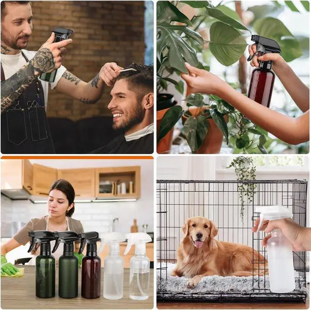 Alt view image 5 of 6 - Plastic Spray Bottles (2 Pack 10 oz), Leakproof Adjustable Fine Mist & Jet Stream Nozzle, Premium BPA-Free Plastic Multi-Purpose for Hair, Plants, Cleaning (2 PACK CLEAR)