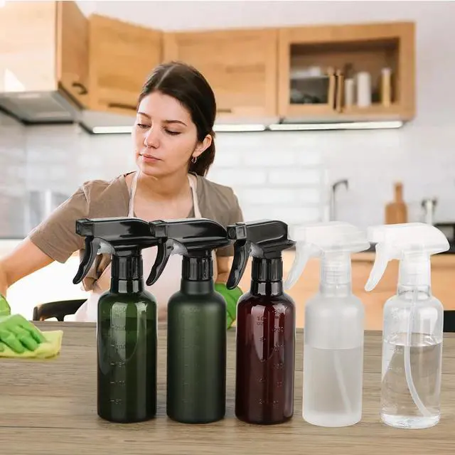 Alt view image 6 of 6 - Plastic Spray Bottles (2 Pack 10 oz), Leakproof Adjustable Fine Mist & Jet Stream Nozzle, Premium BPA-Free Plastic Multi-Purpose for Hair, Plants, Cleaning (2 PACK CLEAR)