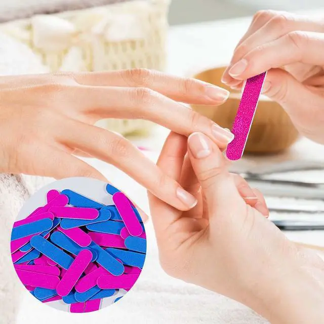 Alt view image 6 of 6 - KISEER Mini Nail Files Bulk, 100 Pcs Disposable Double Sided Emery Boards Travel Size for Men, Women, Kids (2 Inch)