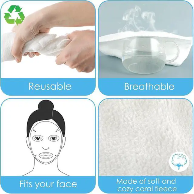 Alt view image 7 of 7 - 2 Pcs Face Masks Spa,Steam Mask,Face Towels Reusable Hot Compress Warm Compress for Faces Facial Steamer Towel for Hot Cold Skin Care Faces Steamer Beauty Facial Towel for Home Beauty Salon Women