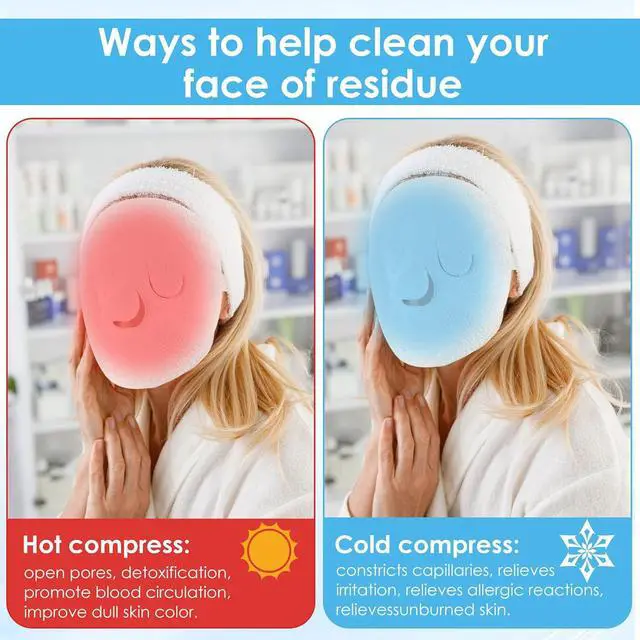 Alt view image 3 of 7 - 2 Pcs Face Masks Spa,Steam Mask,Face Towels Reusable Hot Compress Warm Compress for Faces Facial Steamer Towel for Hot Cold Skin Care Faces Steamer Beauty Facial Towel for Home Beauty Salon Women