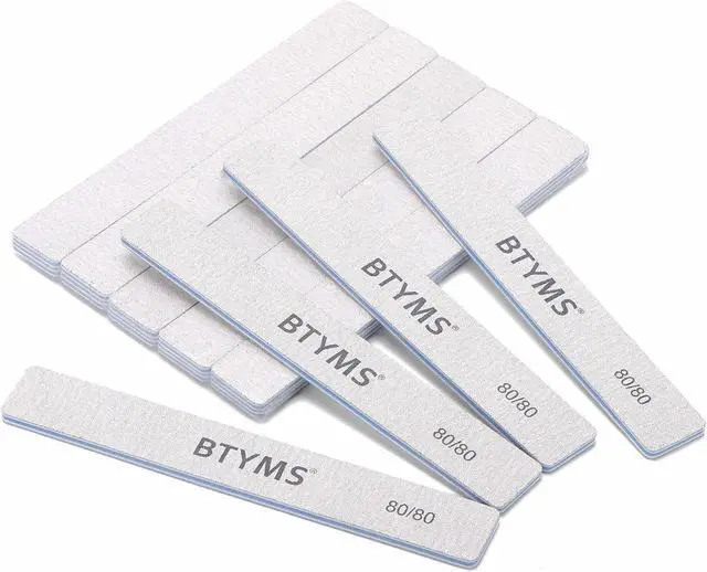 Main image of 15 Count 80/80 Grit Nail Files for Acrylic Nails, Reusable Buffering Files Double Sided Emery Boards for Nails