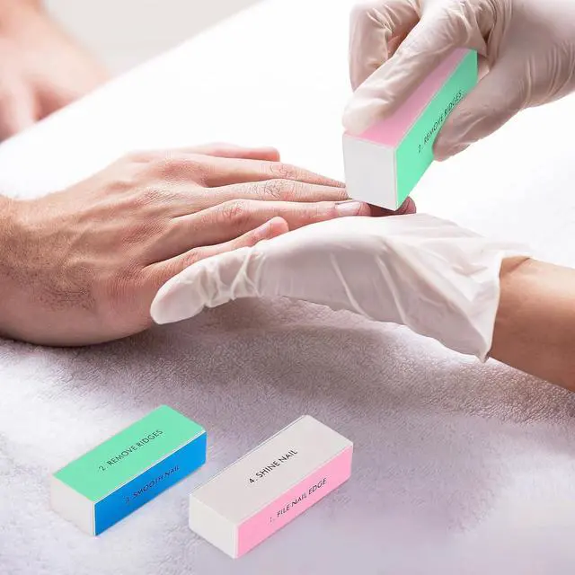 Alt view image 7 of 7 - 10 Pcs 4 Way Nail Buffers Blocks for Natural Nails, Nail Polishing Block Buffing Block Nail Files, Shape and Shine Nail Tool