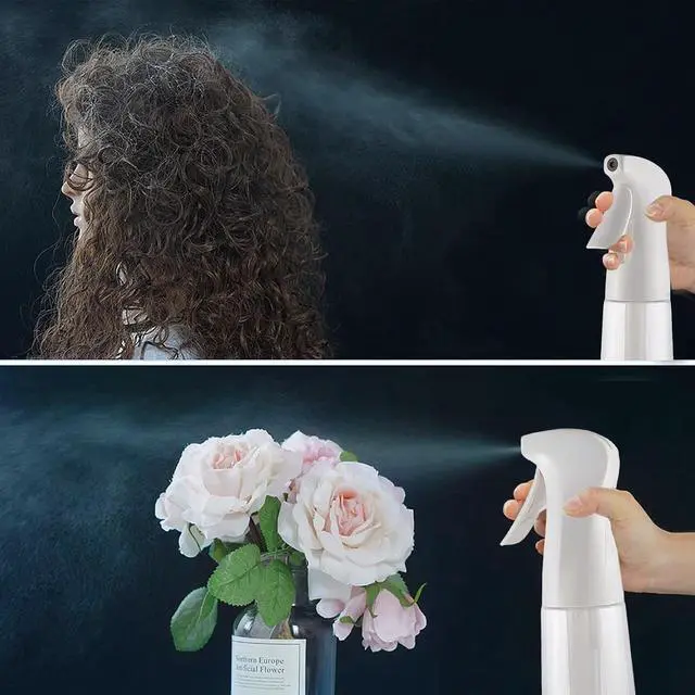Alt view image 6 of 6 - TANSHINE Continuous Spray Bottle for Hair,Ultra Fine Mist Water Hair Spray Bottles,Mister Spray Bottle,Refillable Plastic Sprayer for Hairstyling, Cleaning,Alcohol, Plants, Salons,6.8oz/200ml,Clear