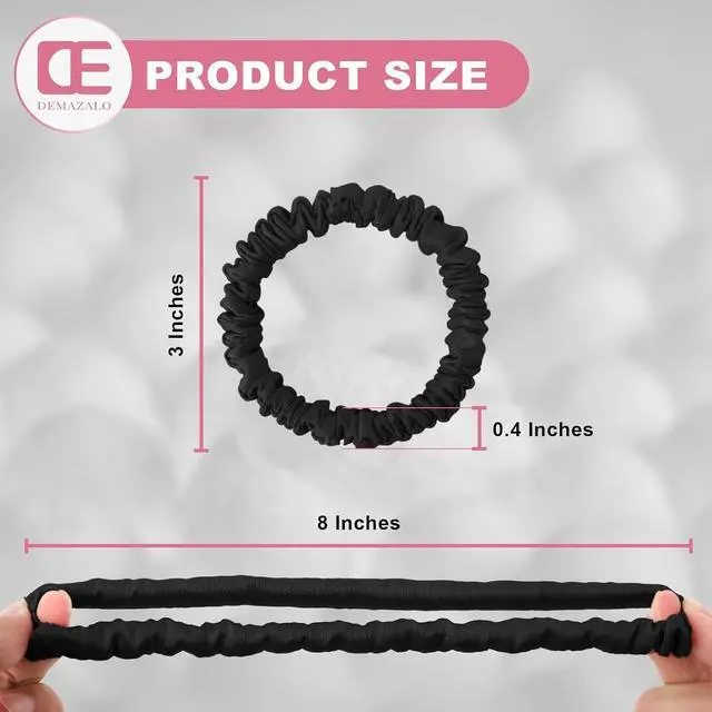 Alt view image 3 of 7 - 6Pcs Silk Hair Ties 100% Pure Mulberry Silk Scrunchies for Women Girls | No Hair Crease, Anti Frizz, Gentle Hold, No Damage, Color 04