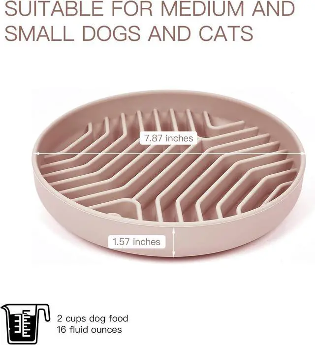Alt view image 5 of 7 - Silicone Slow Feeder Dog Bowls, Puzzle Design with Suction Cups (Pink) | Ideal for Large & Small Pets, anti-choking structure, non-slip, dishwasher microwave safe, relieves pet boredom and anxiety