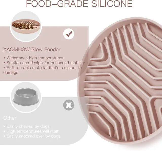 Alt view image 6 of 7 - Silicone Slow Feeder Dog Bowls, Puzzle Design with Suction Cups (Pink) | Ideal for Large & Small Pets, anti-choking structure, non-slip, dishwasher microwave safe, relieves pet boredom and anxiety