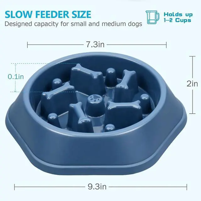 Alt view image 2 of 7 - UPSKY Slow Feeder Dog Bowl Anti-Chocking Slower Feeding Pet Puzzle Bowls | Interactive Bloat Stop Dog Food Dishes, Non-Slide Dogs Lick Treat for Small Medium, Slow-Eating Maze Design, Easy to Clean