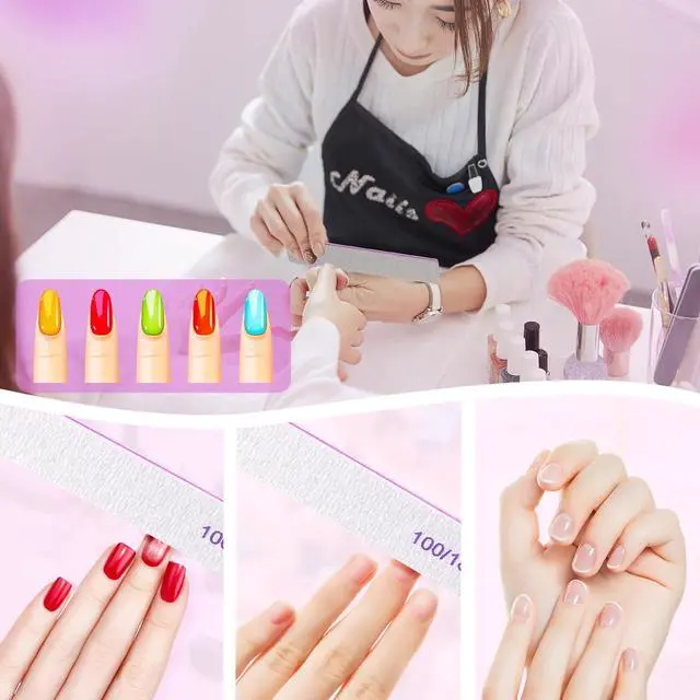 Alt view image 2 of 7 - Nail Files (30 Pack), 100/180 Grit Double Sided Emery Boards for Natural & Acrylic Nails, Reusable Manicure for Women & Men, Professional Fingernail Filer & Lima de Uñas for Salon & Home Use