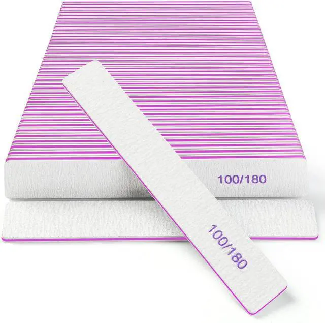 Main image of Nail Files (30 Pack), 100/180 Grit Double Sided Emery Boards for Natural & Acrylic Nails, Reusable Manicure for Women & Men, Professional Fingernail Filer & Lima de Uñas for Salon & Home Use