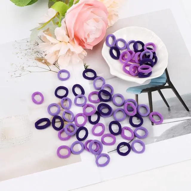 Alt view image 2 of 7 - Bulk Hair Ties One Set Hair Scrunchies for Women Girls Elastics Ponytail Holder Bobbles Soft Scrunchies for Women Hair Bands Hair Ties Purple, 1 Pack