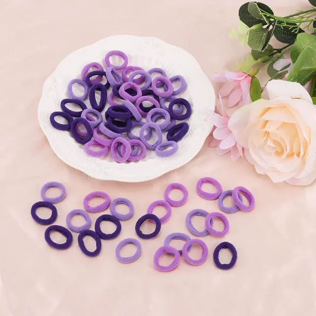 Alt view image 3 of 7 - Bulk Hair Ties One Set Hair Scrunchies for Women Girls Elastics Ponytail Holder Bobbles Soft Scrunchies for Women Hair Bands Hair Ties Purple, 1 Pack
