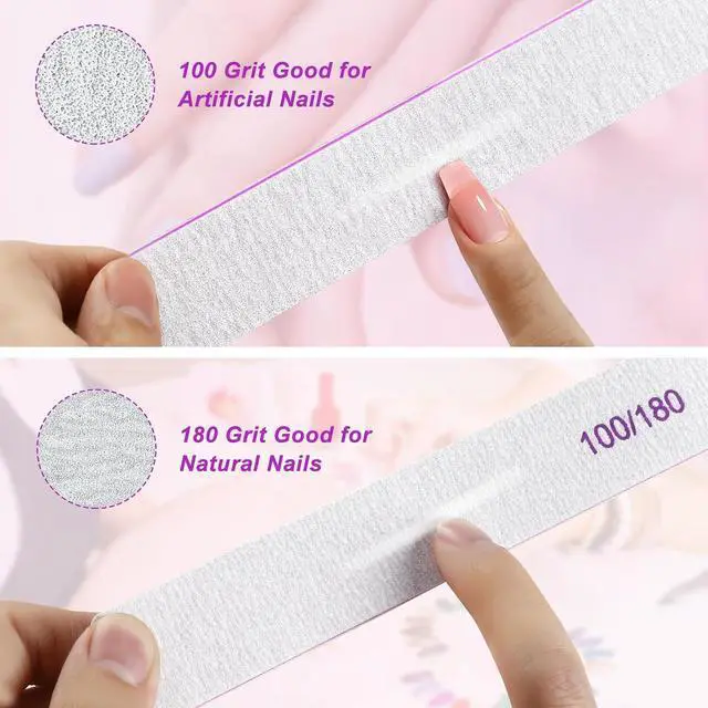 Alt view image 5 of 7 - Nail Files (30 Pack), 100/180 Grit Double Sided Emery Boards for Natural & Acrylic Nails, Reusable Manicure for Women & Men, Professional Fingernail Filer & Lima de Uñas for Salon & Home Use