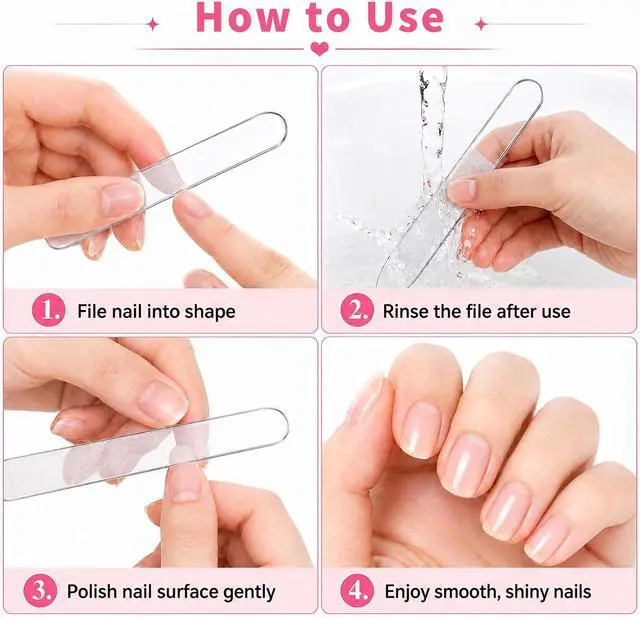 Alt view image 6 of 7 - Derlaier Nano Glass Nail File 3Pack, Professional Manicure Pedicure Tool | Reusable Washable Nail Shaper Buffer Polisher for Natural Fingernails & Toenails, Ideal for Home Salon Travel (Transparent)
