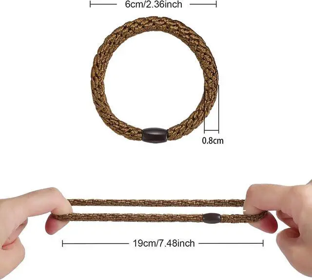 Alt view image 5 of 6 - Hair Ties for Women Girls, Funtopia 30Pcs Elastics Hair Band for Thick Hair | Hair Ties No Damage, Ponytail Holders Rubber Bands for Hair, Hair Elastics (Black/Brown/White/Beige/Coffee)