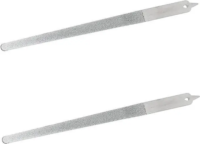 Main image of 2PC Diamond Dust Nail File - Stainless Steel Nail Dresser with Non Slip Professional Double Sided for Natural Nails- 9 Inch