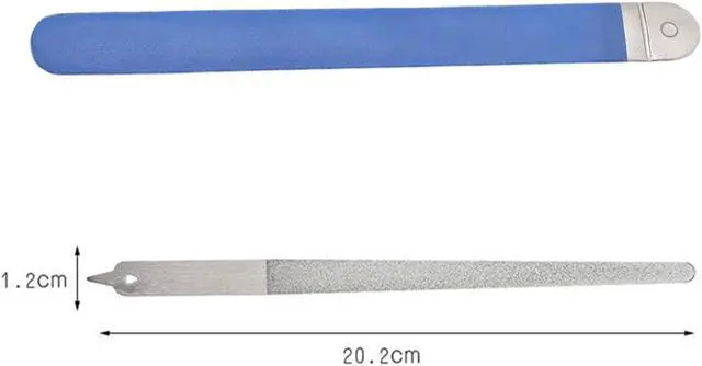 Alt view image 2 of 7 - 2PC Diamond Dust Nail File - Stainless Steel Nail Dresser with Non Slip Professional Double Sided for Natural Nails- 9 Inch