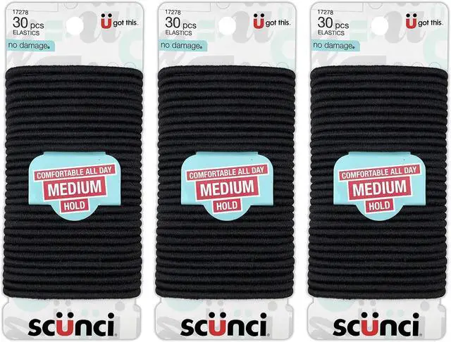 Main image of Scunci Effortless Beauty Large No-damage Elastics, 4 MM (90 pieces)