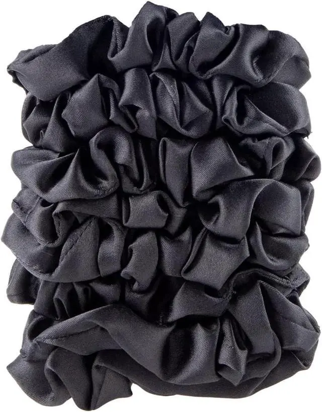 Alt view image 2 of 5 - Amazon Basics Satin Scrunchies No Crease, No Damage Hair Ties Frizz Free, Gentle, Stylish Scrunchies. Black, 8 Count, For Thin and Normal Hair