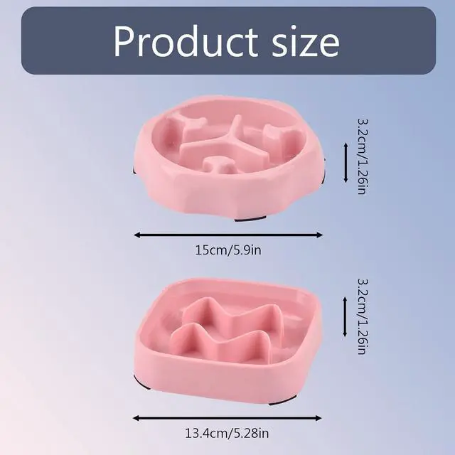 Alt view image 2 of 7 - 2 Pack Slow Feeder Bowls - Small Breed, Pink Silicone, Slow Down Eating Speed for Medium Small Breed Dogs & Cats