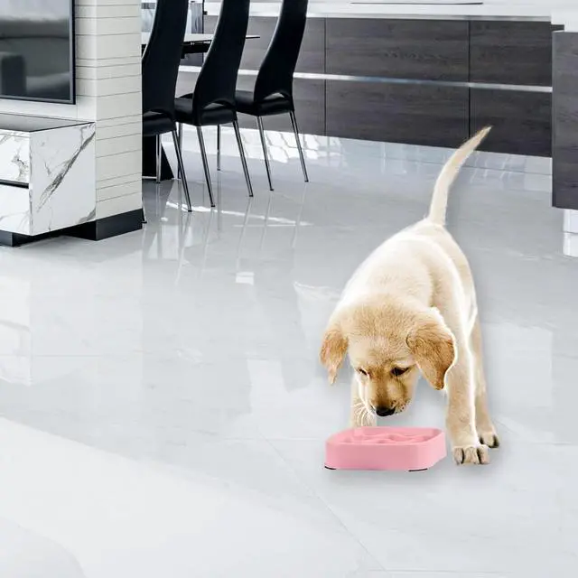 Alt view image 5 of 7 - 2 Pack Slow Feeder Bowls - Small Breed, Pink Silicone, Slow Down Eating Speed for Medium Small Breed Dogs & Cats