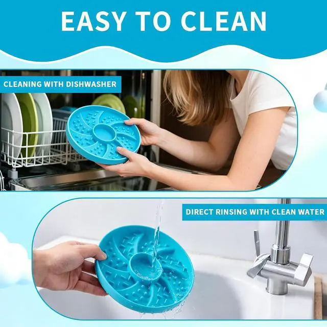 Alt view image 6 of 6 - Dog Bowl Silicone Slow Feeder, Windspout Puzzle Shaped Anti-Choking Pet Food Bowls 2 Cups Capacity for Medium Breeds with Non-Slip Suction Cup Base Maze Dish for Fast Eater