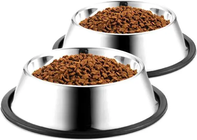 Main image of Stainless Steel Dog Bowls, 2.2 Cup Cat Bowl with Rubber Base for Cats, Puppy