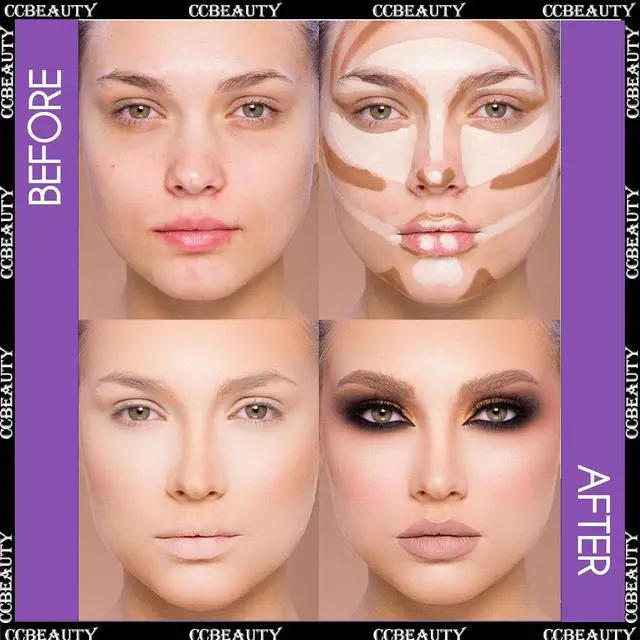 Alt view image 5 of 7 - CCbeauty 2-IN-1 Contour Stick Makeup,Cream Shimmer Highlighter Bronzer Stick, Highlighting Contouring Kit, Highlight Concealer Sticks for Face Shaping Make up, Long Lasting & Waterproof
