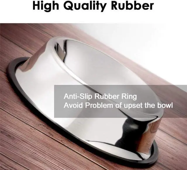 Alt view image 4 of 7 - Stainless Steel Dog Bowls, 2.2 Cup Cat Bowl with Rubber Base for Cats, Puppy