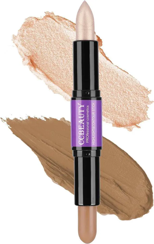 Main image of CCbeauty 2-IN-1 Contour Stick Makeup,Cream Shimmer Highlighter Bronzer Stick, Highlighting Contouring Kit, Highlight Concealer Sticks for Face Shaping Make up, Long Lasting & Waterproof