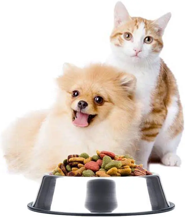 Alt view image 7 of 7 - Stainless Steel Dog Bowls, 2.2 Cup Cat Bowl with Rubber Base for Cats, Puppy