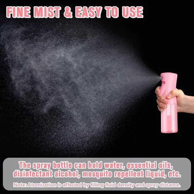 Alt view image 3 of 6 - Two-pack Spray Bottles, Fine Mist Refillable Spray Water Bottles, All-Season Continuous Spray Bottles for Hair, Skin Care, Gardening, Pet Bathing, Travel, Cleaning & Home Use
