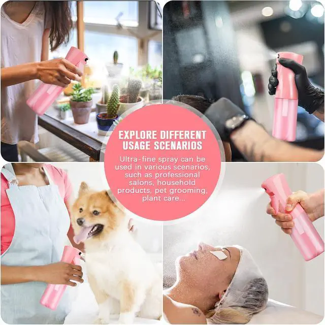 Alt view image 5 of 6 - Two-pack Spray Bottles, Fine Mist Refillable Spray Water Bottles, All-Season Continuous Spray Bottles for Hair, Skin Care, Gardening, Pet Bathing, Travel, Cleaning & Home Use