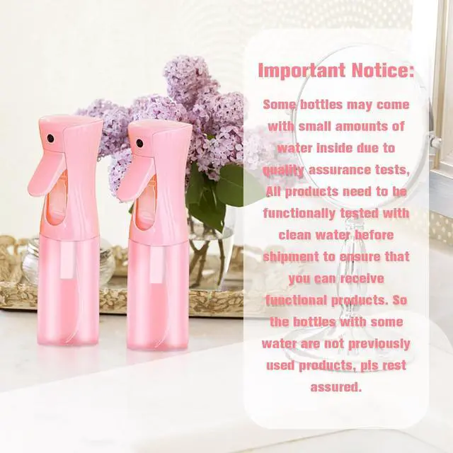 Alt view image 6 of 6 - Two-pack Spray Bottles, Fine Mist Refillable Spray Water Bottles, All-Season Continuous Spray Bottles for Hair, Skin Care, Gardening, Pet Bathing, Travel, Cleaning & Home Use