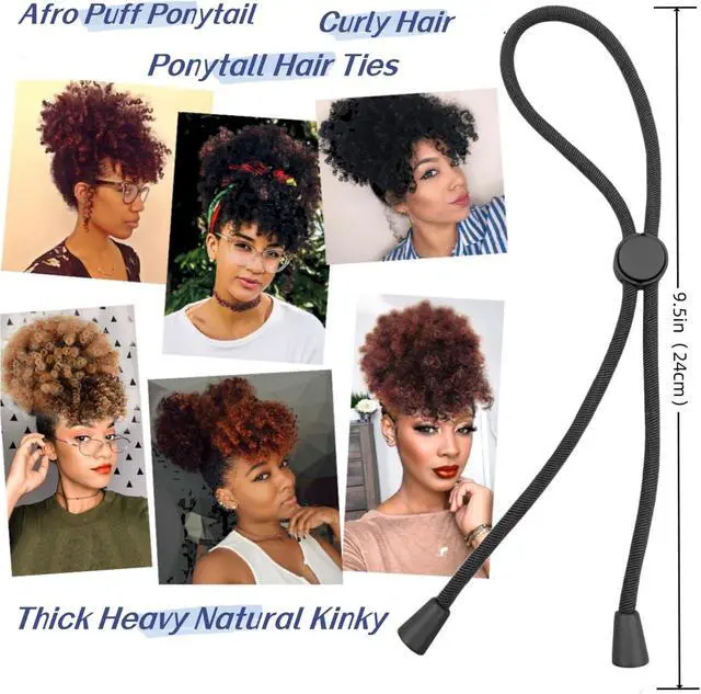 Alt view image 2 of 7 - Adjustable Hair Ties for Thick, Curly Hairstyles - Afro Puffs, Ponytails, Locs, Pineapples for Black Women and Girls (Pack of 6)