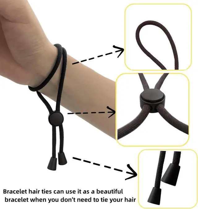 Alt view image 5 of 7 - Adjustable Hair Ties for Thick, Curly Hairstyles - Afro Puffs, Ponytails, Locs, Pineapples for Black Women and Girls (Pack of 6)
