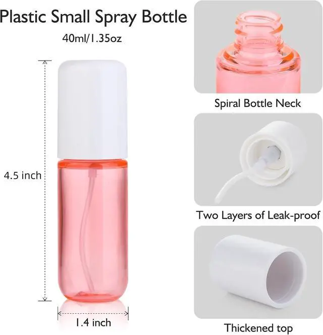 Alt view image 2 of 7 - Aeibxiy Small Spray Bottle Travel Size 1.35oz 40ML, Fine Mist Plastic Spray Bottles, Refillable Empty Spray Bottle for Toners, Perfume, Face& Hair Spray